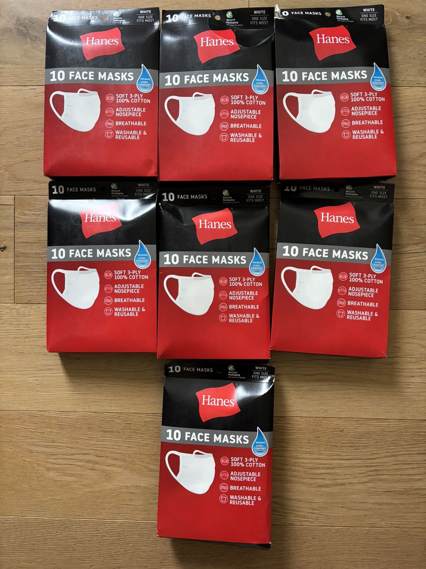 *NEW* HANES COTTON FACE MASKS~~10 Per Pack.