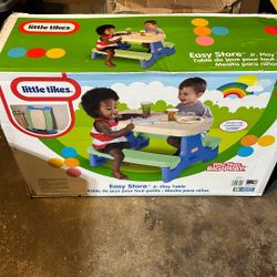 Little Tikes Easy Store Jr. Kid Picnic Play Table, Blue,green