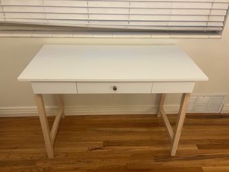 White Desk with Drawer and Chair