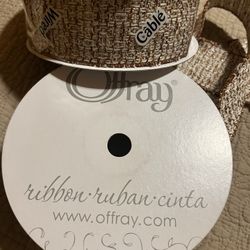 Ribbon:  Offray. Wired Cable. Brown/white