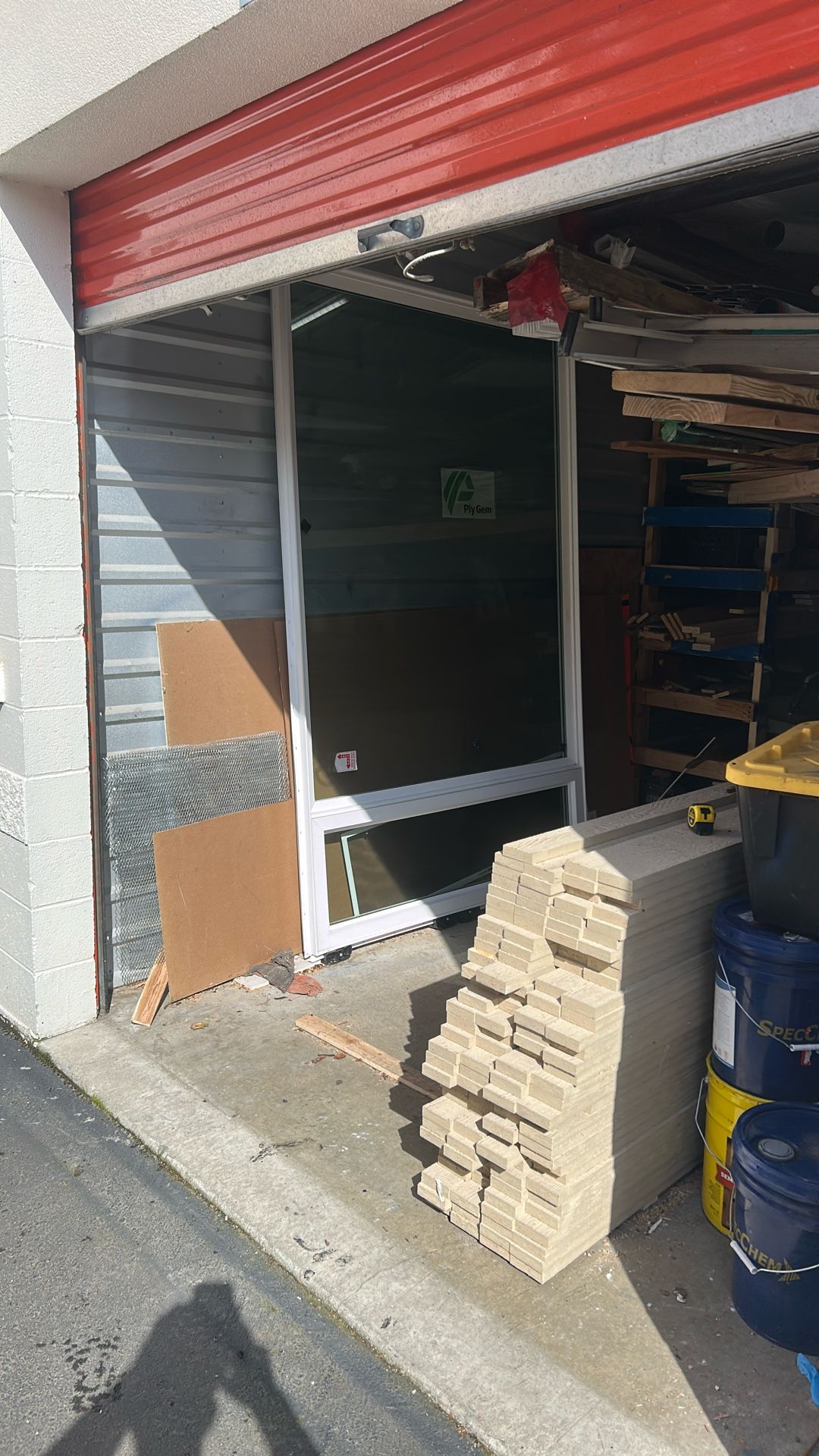 90” x 60” play gym. It has a 18 inch tall vent crank out on bottom.