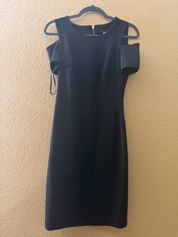Tommy Hilfiger Black Cold-Shoulder Sheath Dress