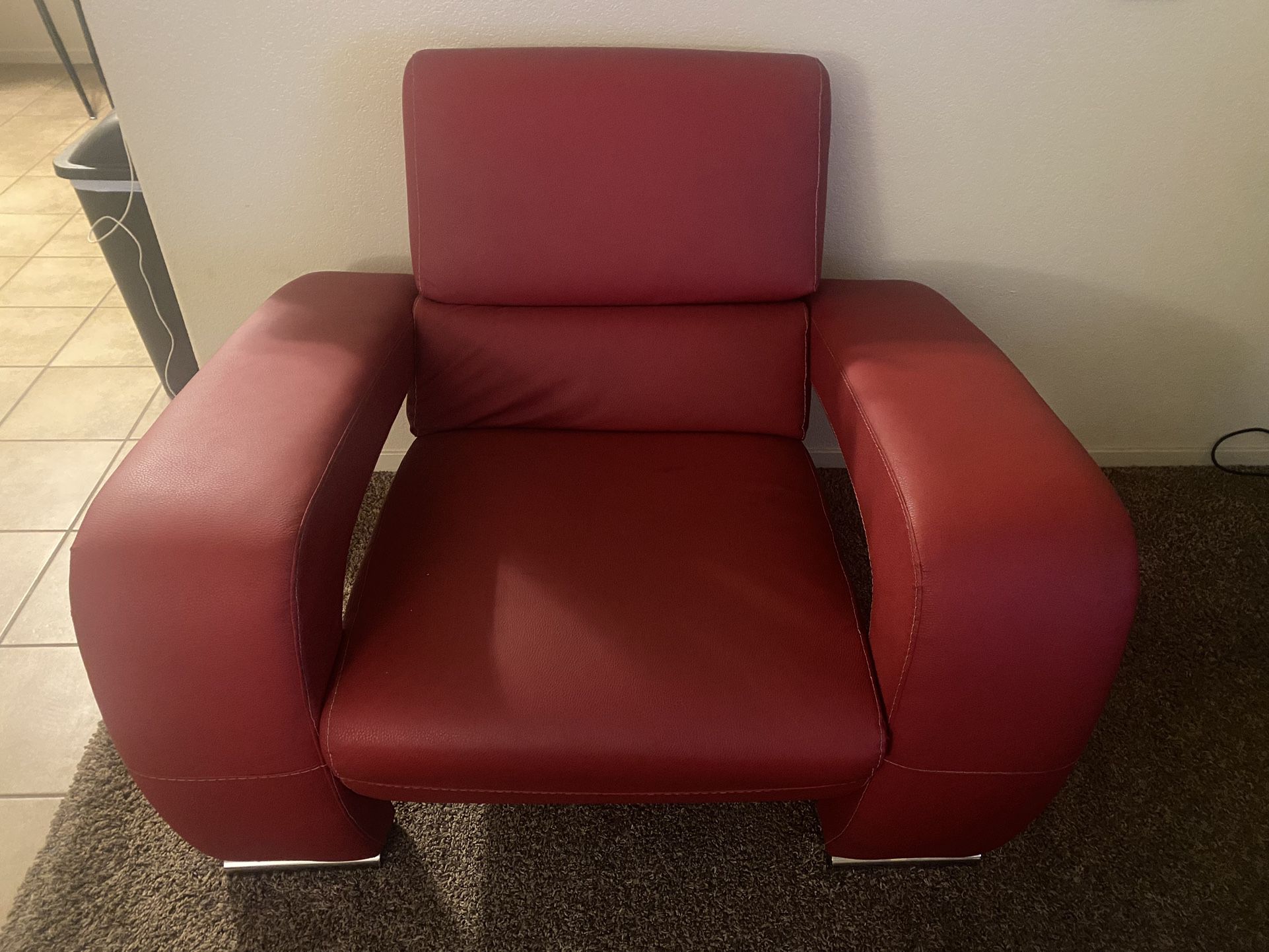 Red leather Couches