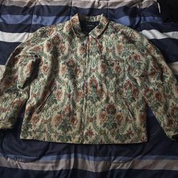 Floral Zip-Up Overcoat 
