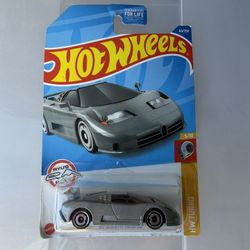 Hot Wheels 1:64 Bugatti EB110 HW Turbo Gray Diecast Car for Boys & Girls Age 3+