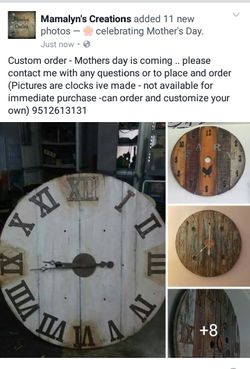 Mother's Day custom ordered clocks