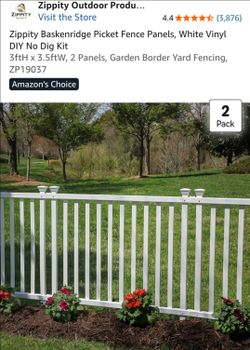 Zippity Picket Gate, White Vinyl DIY No Dig Kit