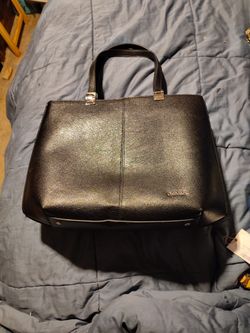 New Calvin Klein Large Black Leather Purse