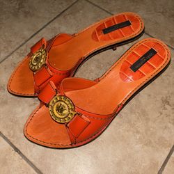 Louis Vuitton Slip On Heel Mules Sandals Size 7.5