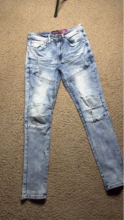 Snitch Light Wash Distressed Moto Jeans 30x30