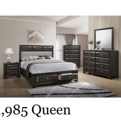 Gorgeous Queen size Complete Bedroom Set. Mattress Sold Separately 