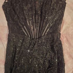 Beautiful Black Lace Dress Long