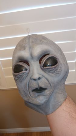 Gray Alien Latex Halloween Costume Mask
