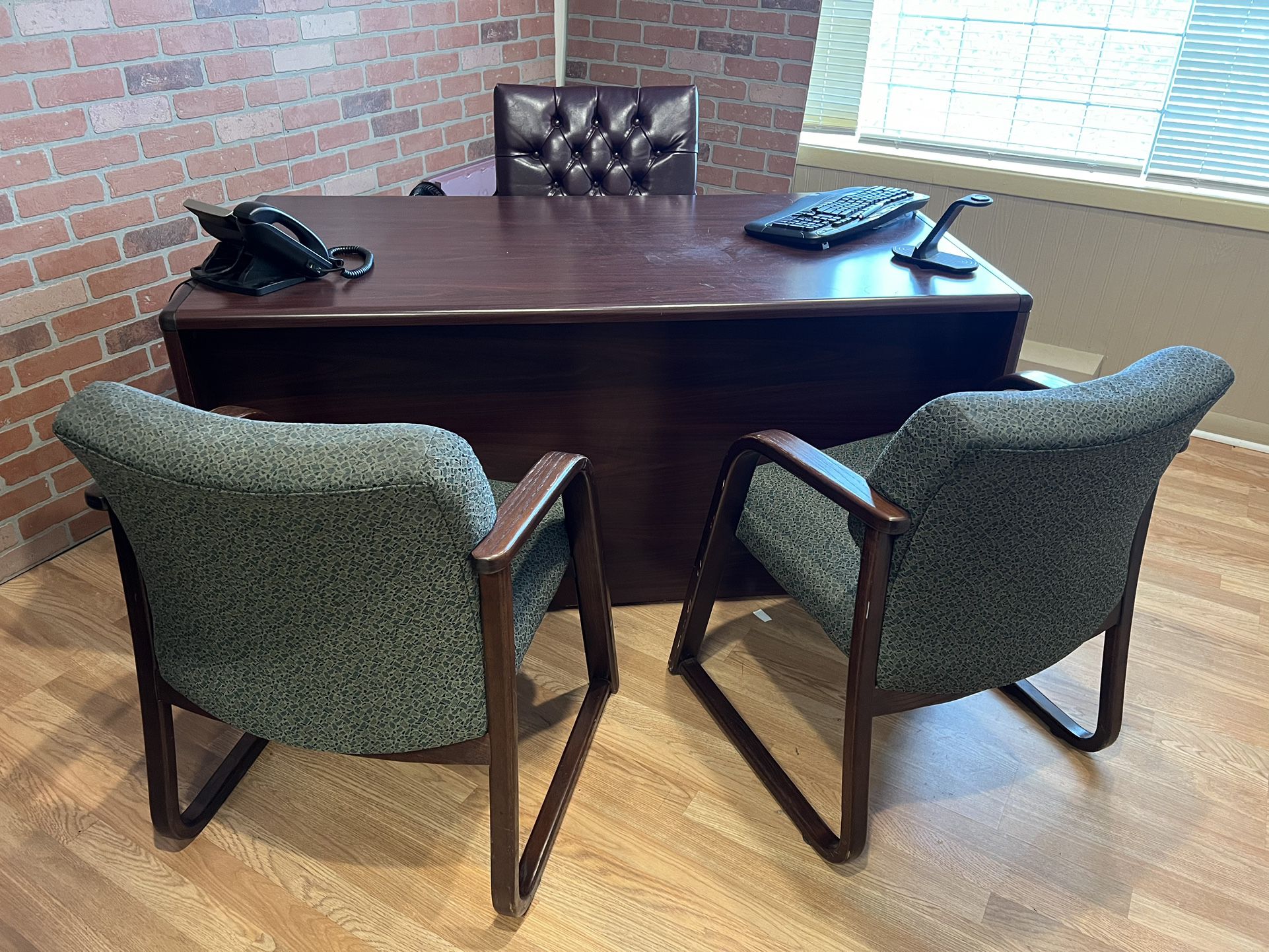 Office Desk & 3 Chairs