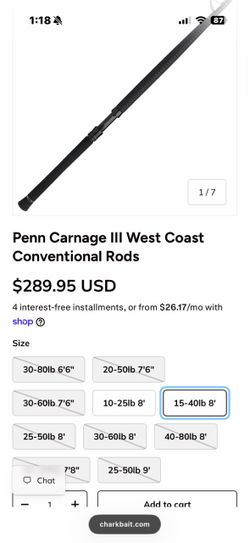 PENN Carnage CARWCIII 1540C80 - Like New Condition