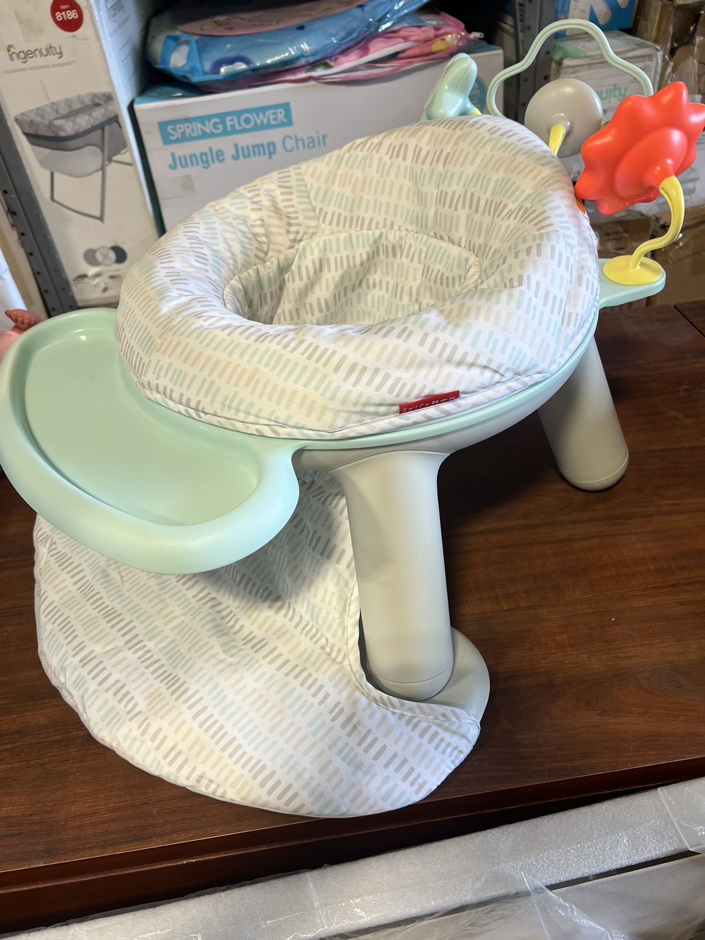 Skip Hop 2-in-1 Sit-up Activity Baby Chair, Silver Lining Cloud