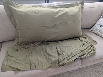 King Duvet Cover and (2) Shams - Olive Green