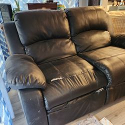 Loveseat with Recliners On Both Sides