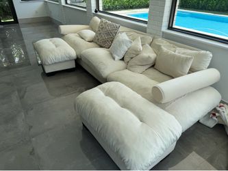 Cloud Style Modular Sectional Sofa + 2 Matching Ottomans