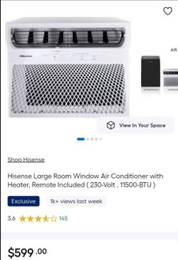Hisense Large Room Window Air Conditioner with Heater $400