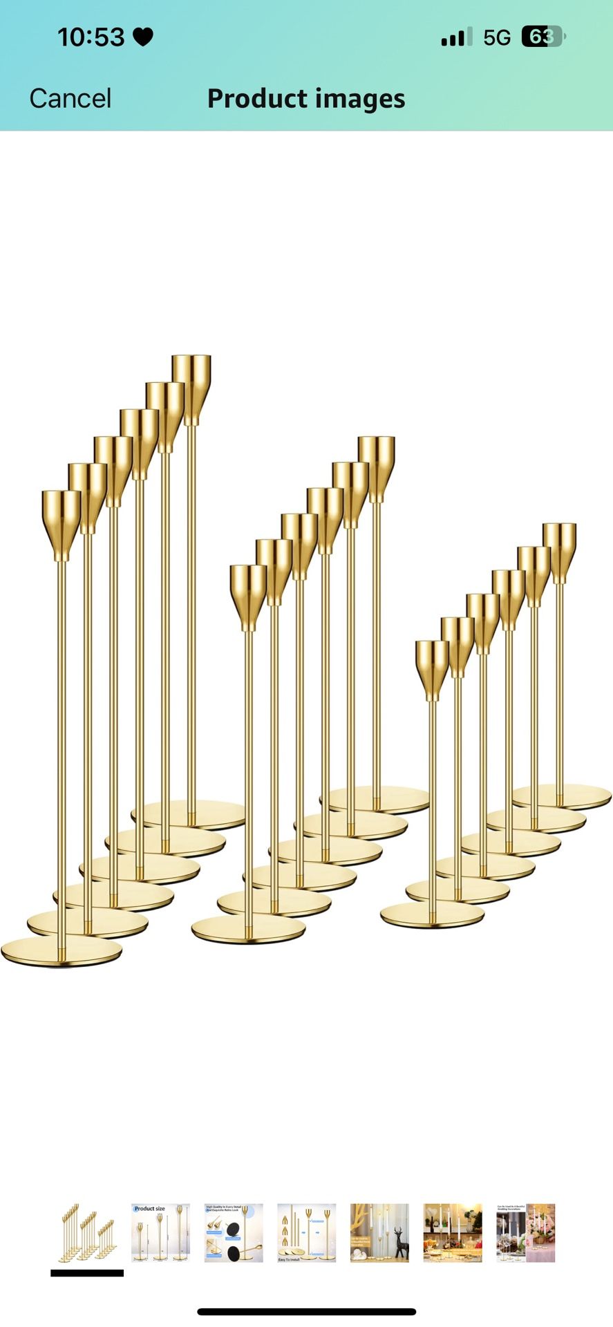 Set of 18 Candlestick Holders Metal