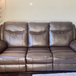 Reclining 2 Piece Sofa With Gliding Chairs + USB