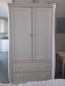 Vintage white armoire / dresser