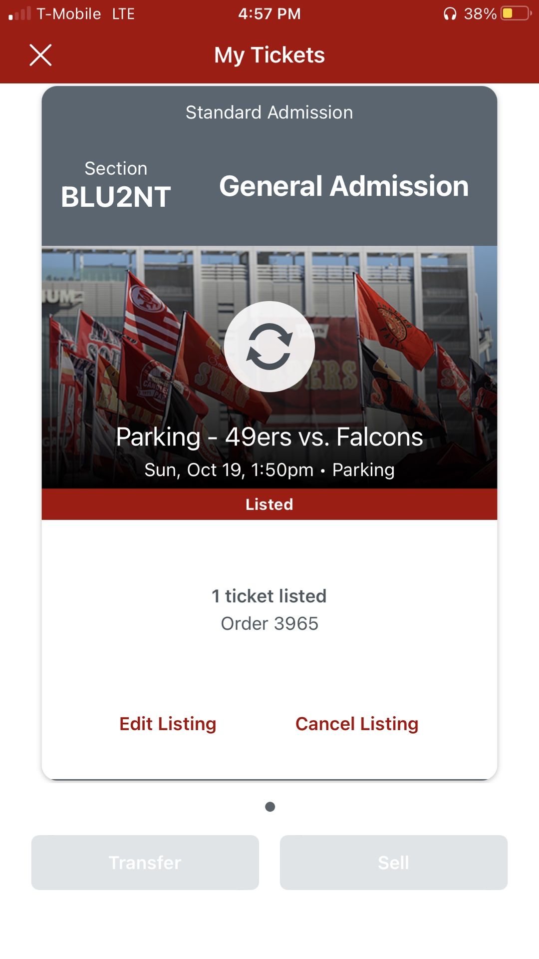 Parking Pass Blue Lot 2 Nt