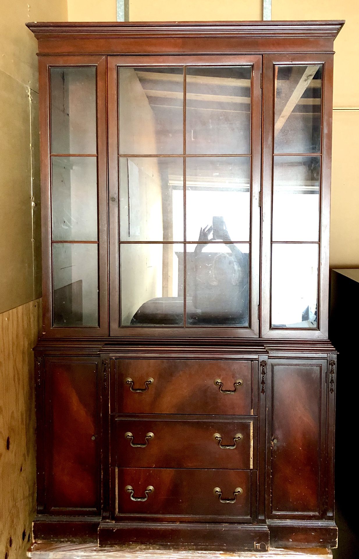 Antique Early American China Hutch Cabinet Real Cherry Wood for Sale in ...