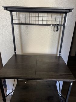 Baker shelf with hooks