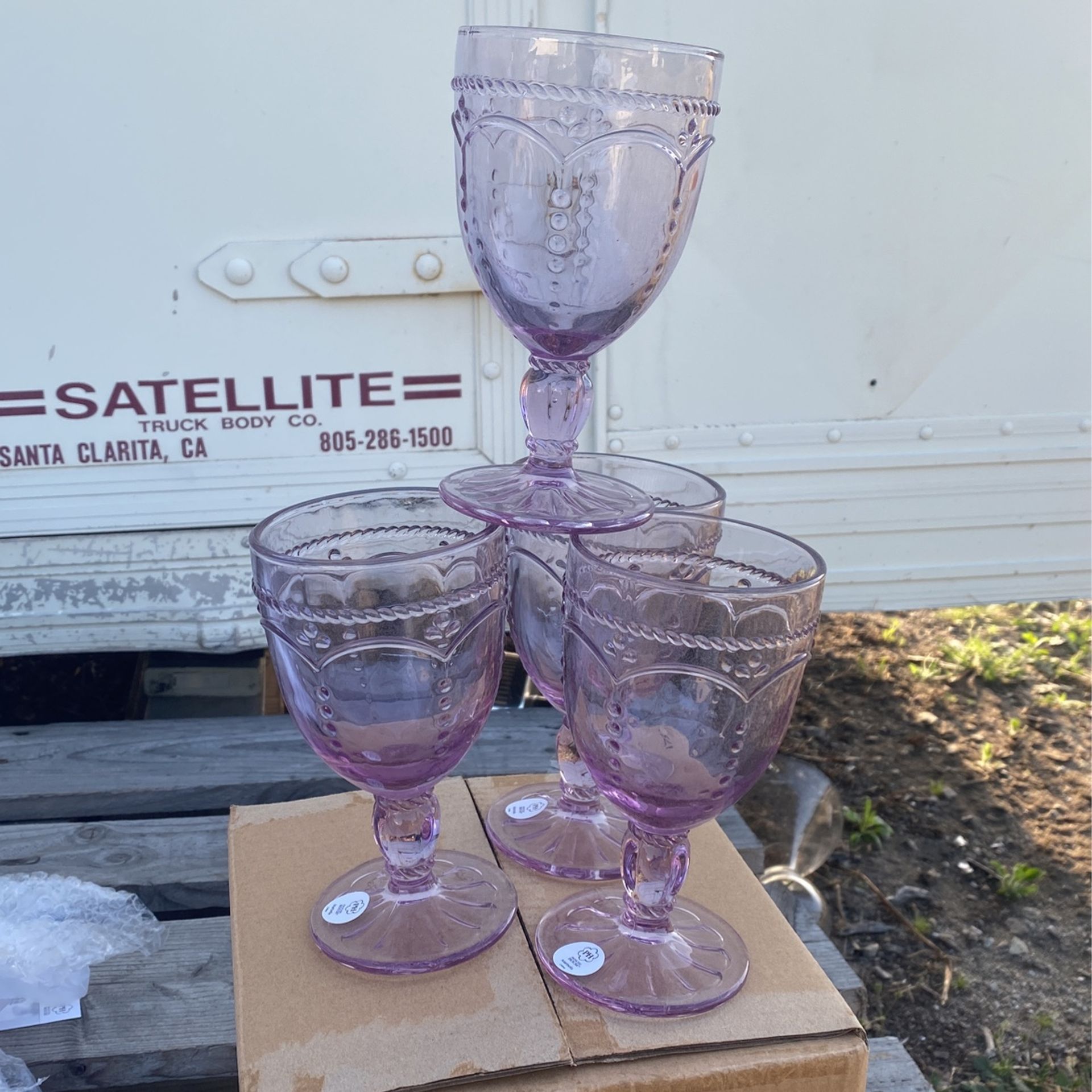 🌺🌺🌺Vasos Con Pedestal Lila Princess House 🌷🌷🌷