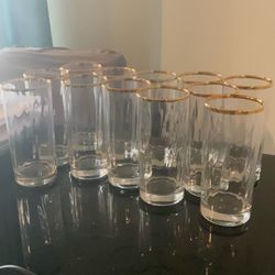 12 Gold Rimmed Glasses