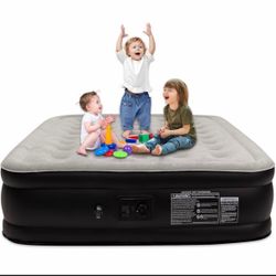 Air Mattress Queen with Built in Pump, Max 660 lbs Weight Capacity - 16" Foldable Portable Inflatable Mattress for Guests, Home, and Camping