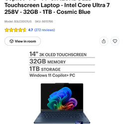 Lenovo Touchscreen Laptop (brand new)