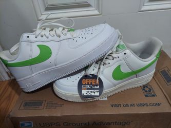 Nike Air Force 1 Low 07 White Action Green DD8959-112 Women Sz 9 New Defects AF1