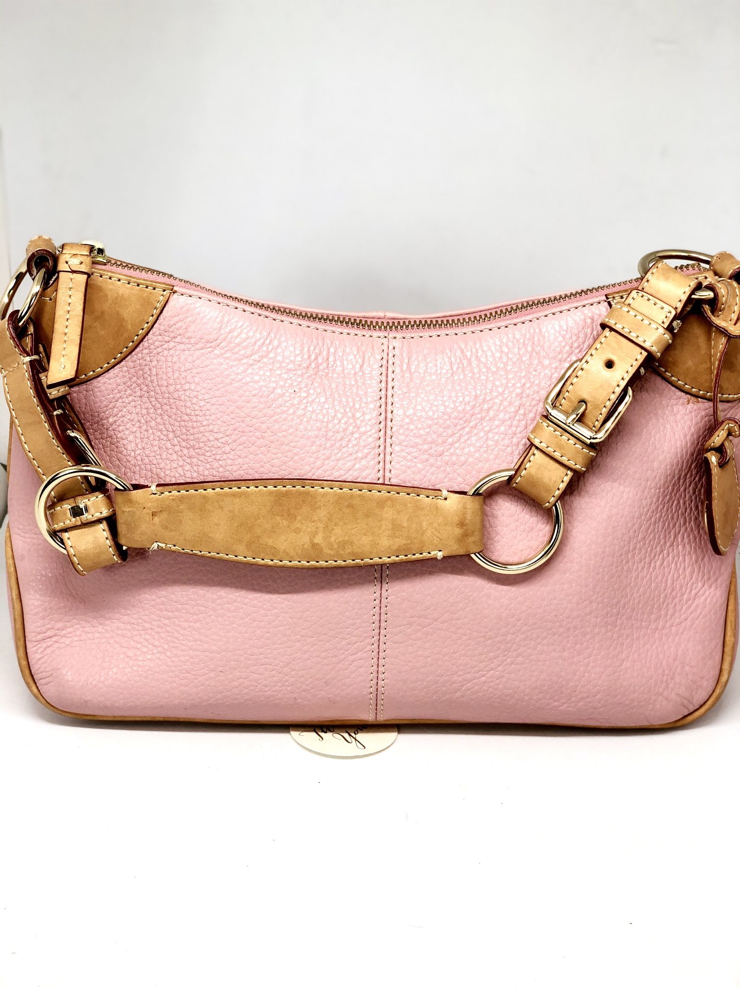 DOONEY AND BOURKE Pink Pebble Leather Hobo Bag H4 129437