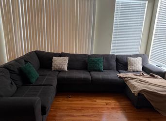 Dark Gray U-Shaped Sectional Sofa