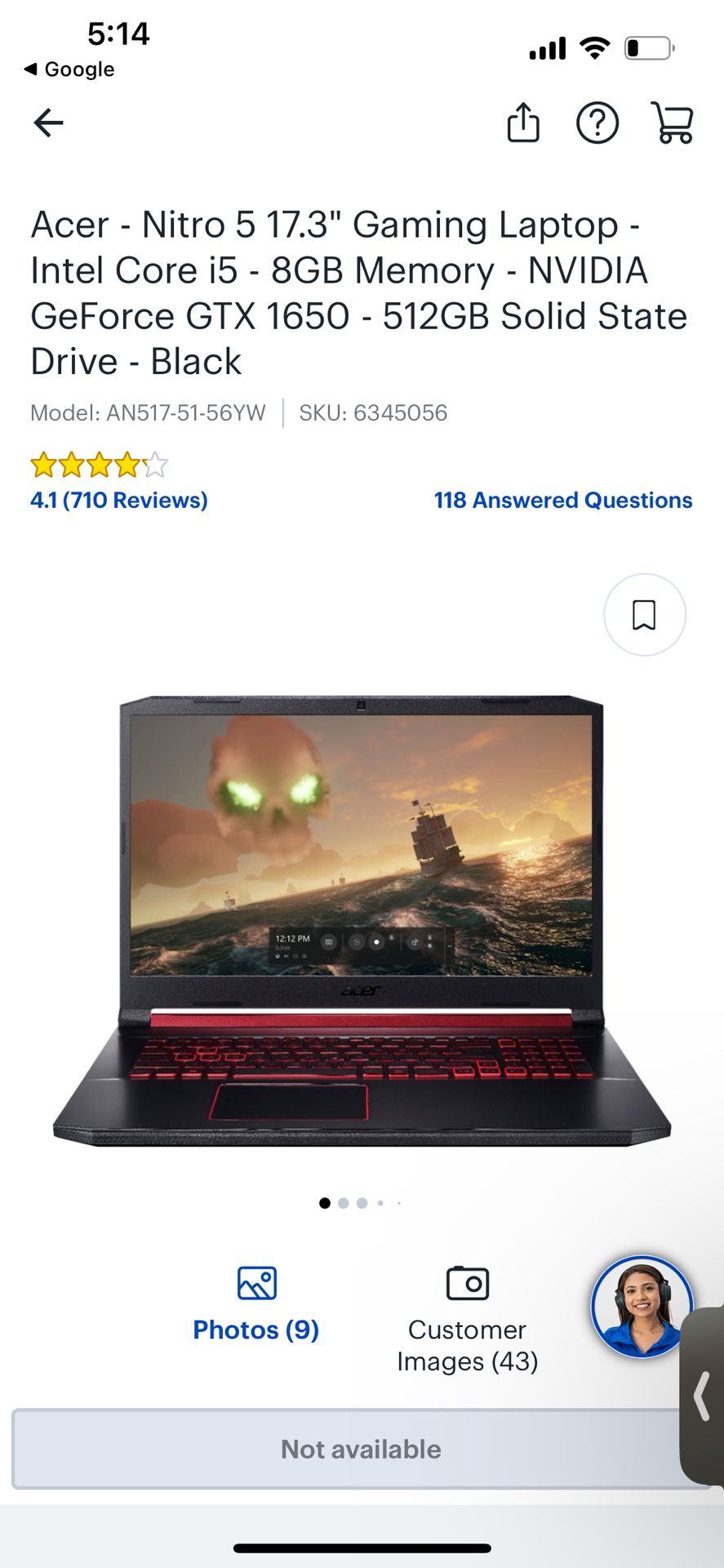 Gaming laptop 