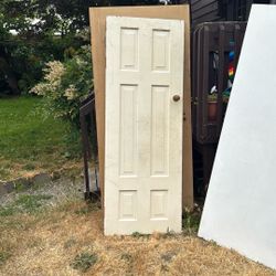 Hardwood Exterior Door - 76.5x28" with handle hardware