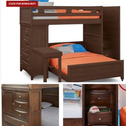 Solid wood bunk bed