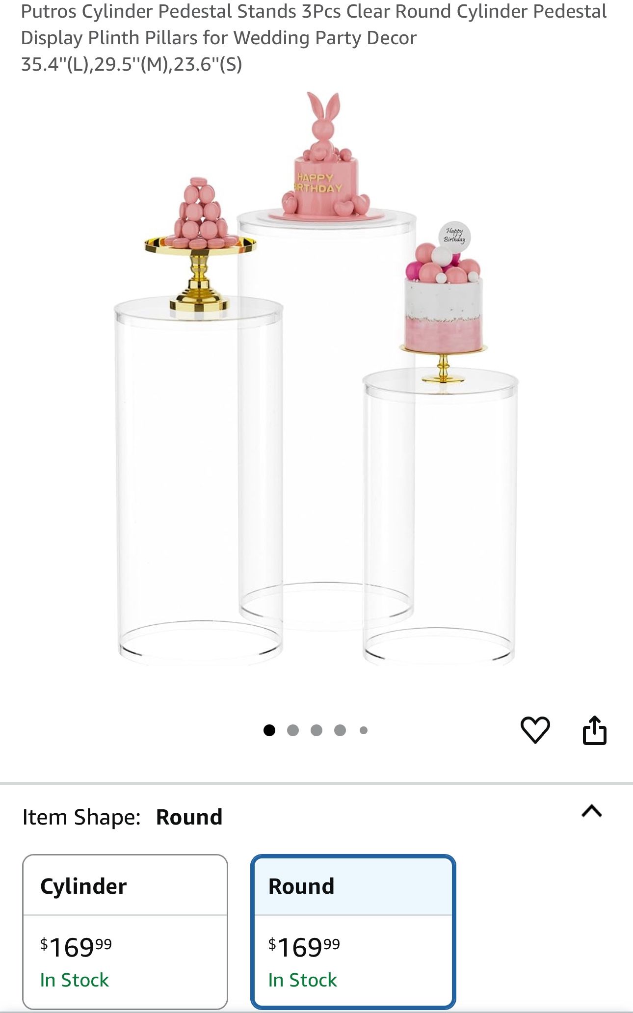 Putros Cylinder Pedestal Stand (Clear)