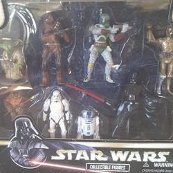 Star Wars Collectible Figures, Yoda, Darth Vader, Chewbacca, Bobba Fett, Wicket, Stormtrooper, C-3PO,, R2-D2