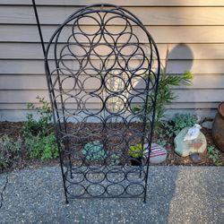Vintage 38" Wrought Iron Wine Rack