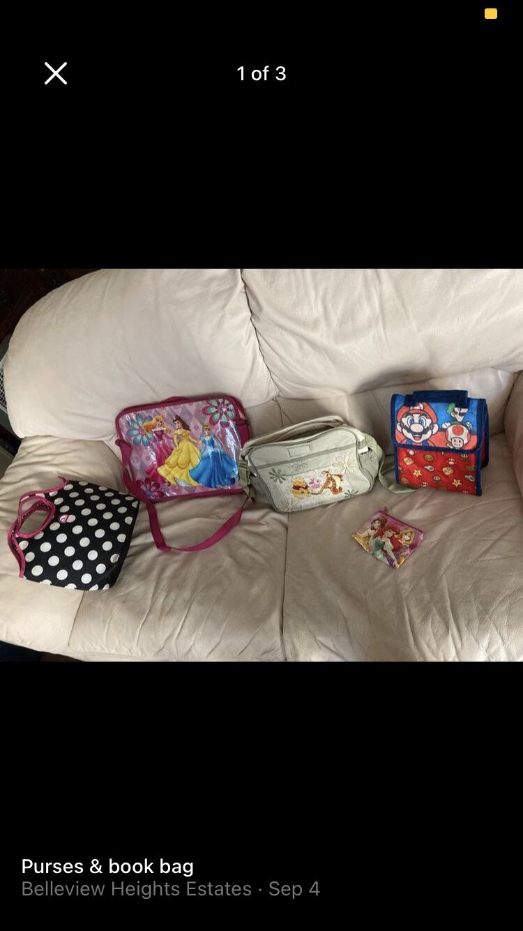 Kids Assorted Bags,purses,lunch tote ,backpacks