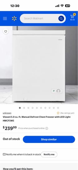 Vissani 5.0 cu. ft. Manual Defrost Chest Freezer with LED Light HMCF5W5