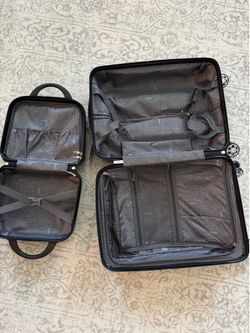Portable Carry on Luggage, 20 inch Lightweight Front Open Suitcase with Front Pocket, USB Port, Plus 1 Portable Carrying Case,