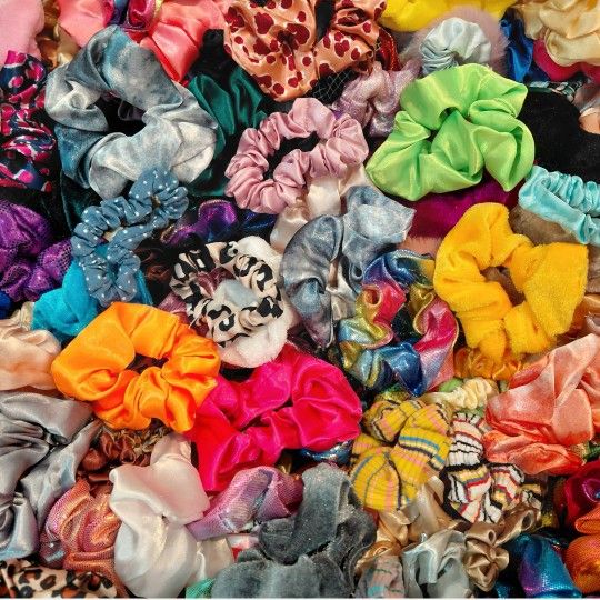 50 Scrunchies Bundle Lot Hair Ties Accessories