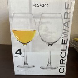 4 piece circleware wine glasses