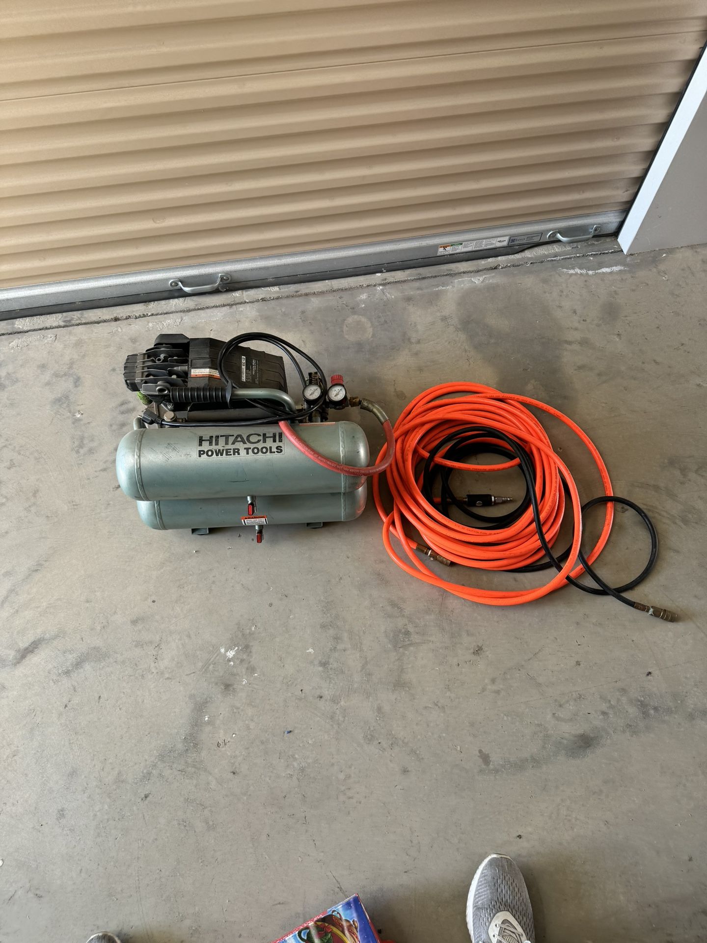 Hitachi Power Tools 2HP Air Compressor EC12 And Hoses
