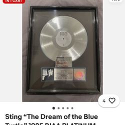 Sting Platinum Record Album Award